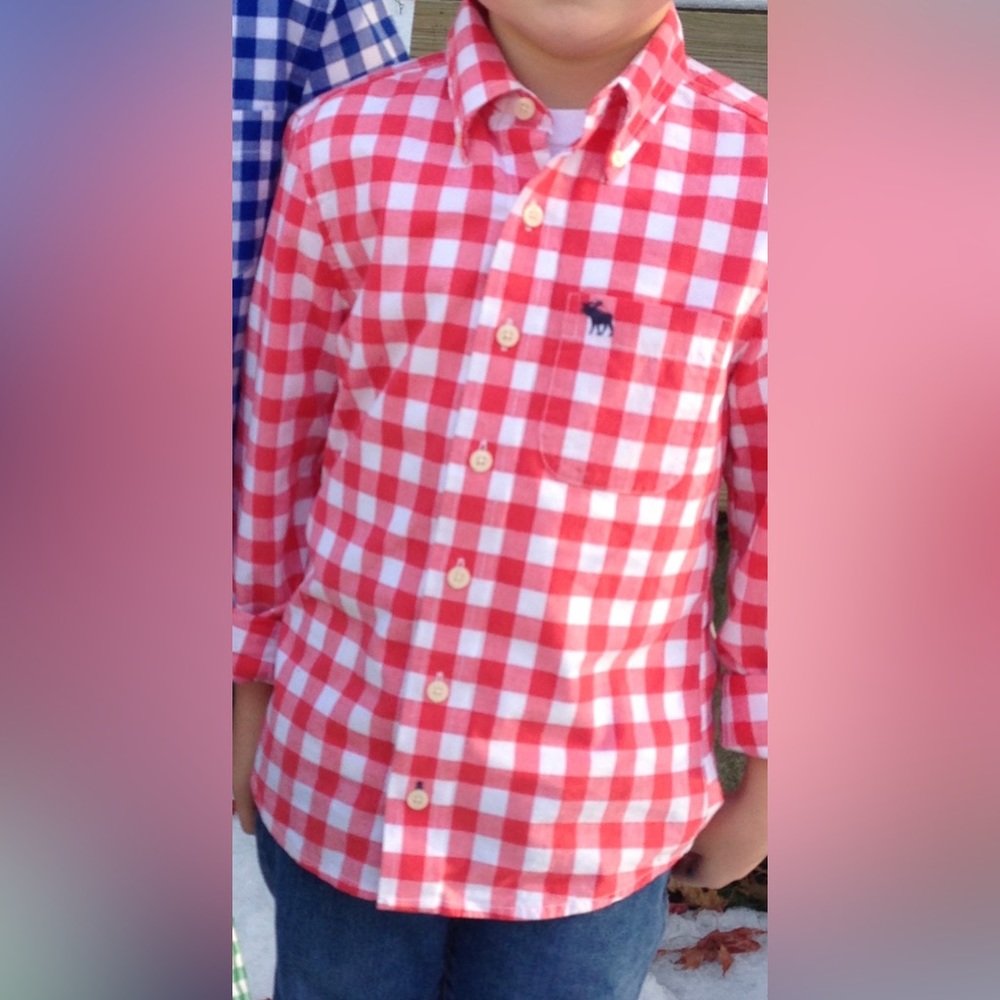 Abercrombie Boys Plaid Button Down Shirt Size S